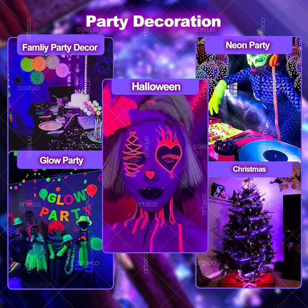 UV LED USB Strip Light Glow in Dark Led 385-400nm Ultraviolet UV Lamp For Funky Fluorescence Party Neon Posters